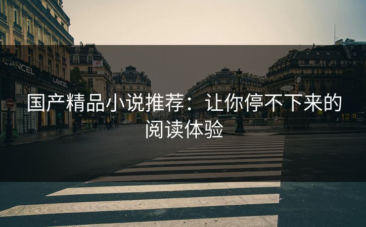 国产精品小说推荐：让你停不下来的阅读体验