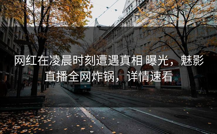 网红在凌晨时刻遭遇真相 曝光，魅影直播全网炸锅，详情速看